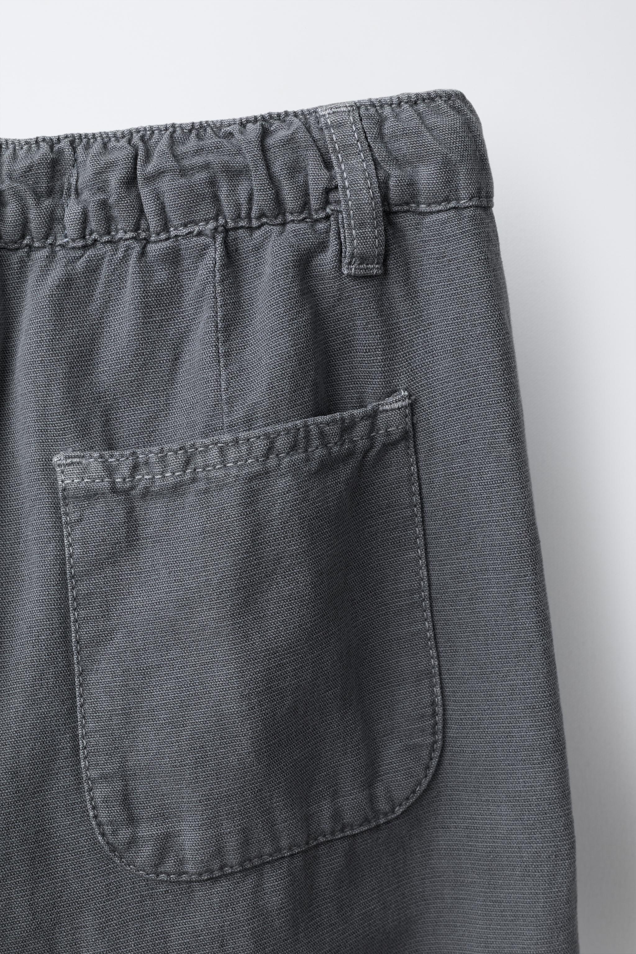 STRAIGHT-LEG COTTON-LINEN PANTS